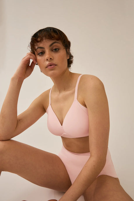 Soft Bra with Side Smoother Effect-Blush