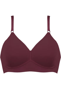 Soft Bra with Side Smoother Effect - Burgundy