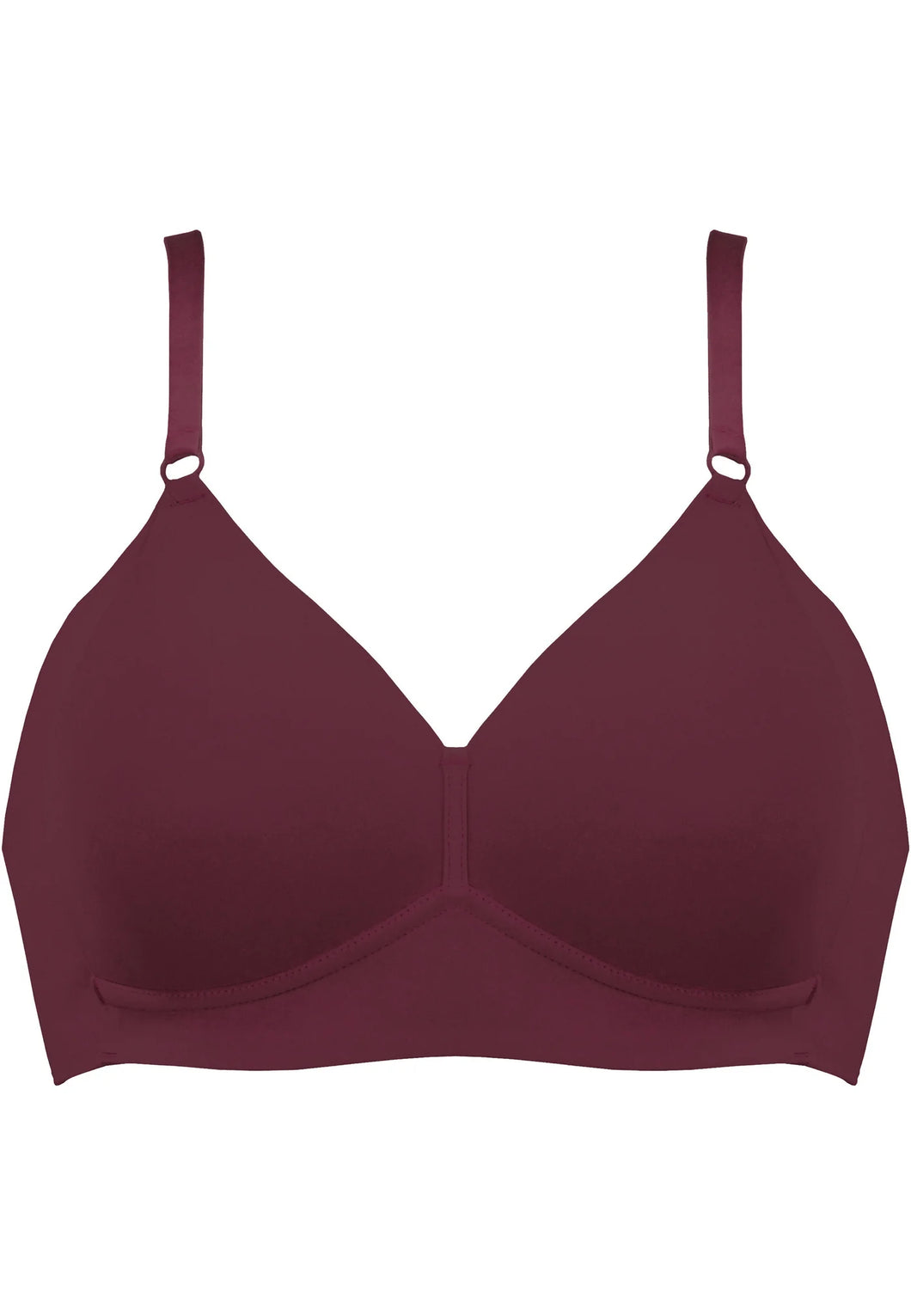 Soft Bra with Side Smoother Effect - Burgundy