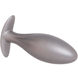 Ouch! Smooth Silicone Oval Butt Plug in Gun Metal