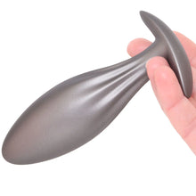 Load image into Gallery viewer, Ouch! Smooth Silicone Oval Butt Plug in Gun Metal