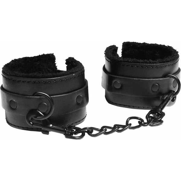 Sportsheets Sex & Mischief - Shadow Fur Handcuffs - Black