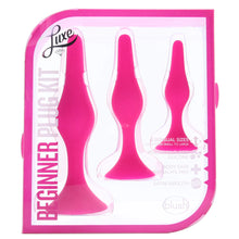 Load image into Gallery viewer, Luxe Beginner Silicone Butt Plug Kit in Pink