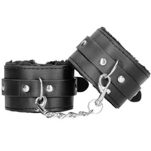 Load image into Gallery viewer, Black &amp; White Plush Wrist Cuffs