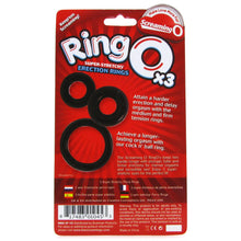 Load image into Gallery viewer, RingO X3 Super Stretchy Erection Rings in Black