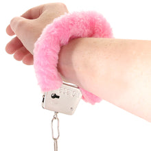 Load image into Gallery viewer, Playful Furry Cuffs with Keys in Pink