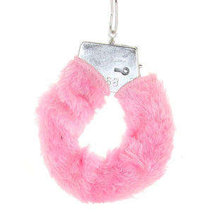 Playful Furry Cuffs with Keys in Pink