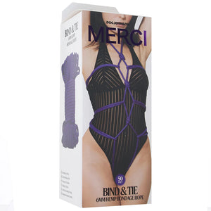 Merci Bind & Tie Hemp 50ft Bondage Rope in Purple