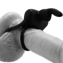 Load image into Gallery viewer, Happy Rabbit Vibrating Cock Ring in Black